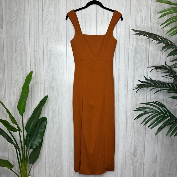 Show Me Your Mimi Eden Slit Midi Dress Copper size S Small - Picture 2 of 12